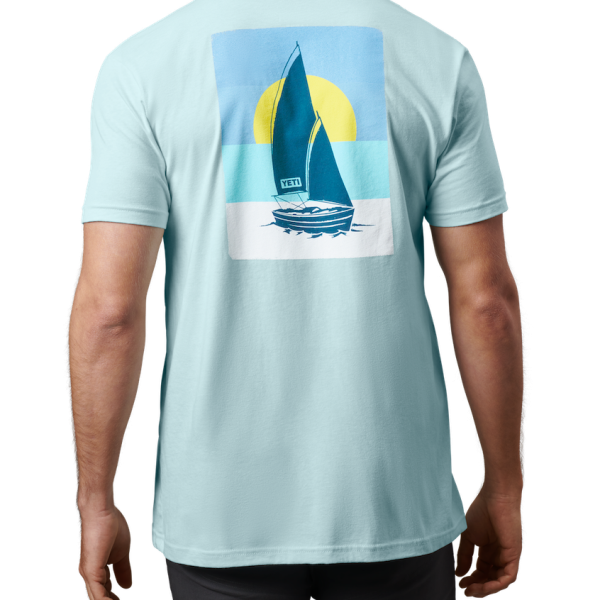 Light Blue Yeti Sunset Sails Short Sleeve T-Shirt Short Sleeve T-Shirt | SHAOX-8261