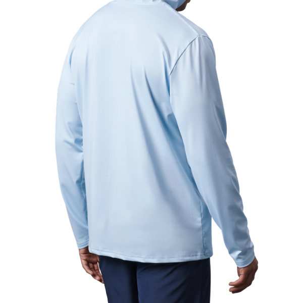 Light Blue Yeti Wave Logo Badge Hooded Long Sleeve Sunshirt Sunshirts | NDXAF-9243