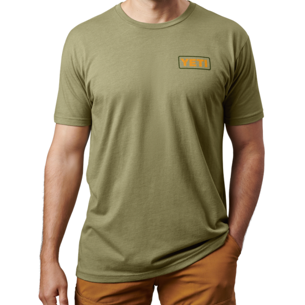 Light Olive Yeti Mountain Badge Short Sleeve T-Shirt Short Sleeve T-Shirt | VZGKE-9874