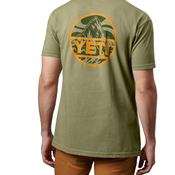 Light Olive Yeti Mountain Badge Short Sleeve T-Shirt Short Sleeve T-Shirt | VZGKE-9874