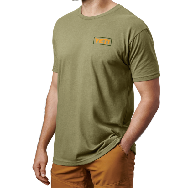 Light Olive Yeti Mountain Badge Short Sleeve T-Shirt Short Sleeve T-Shirt | VZGKE-9874