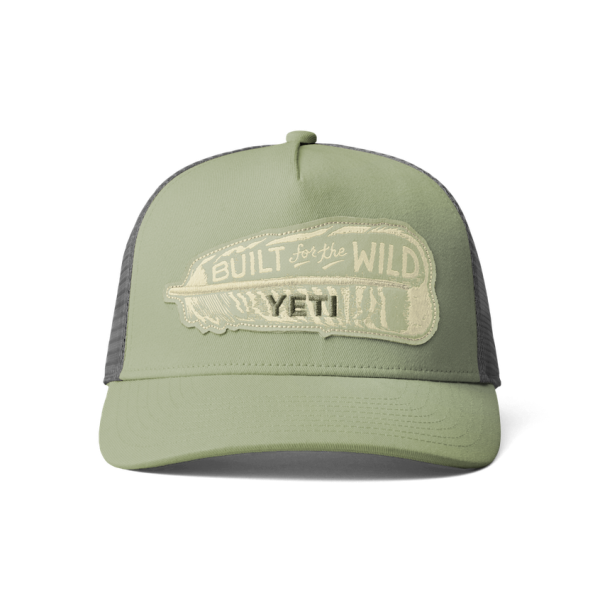 Light Olive Yeti Turkey Feather Trucker Hat Hats | UOSEC-7364