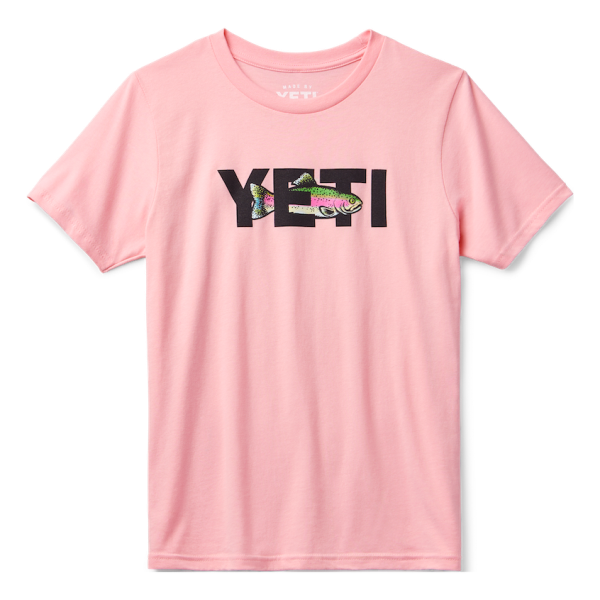 Light Pink Yeti Kids\' Rainbow Trout Short Sleeve T-Shirt Short Sleeve Tee | CBSXU-3485