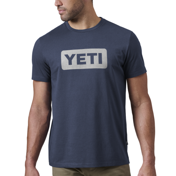 Navy/White Yeti Premium Logo Badge Short Sleeve T-Shirt Short Sleeve T-Shirt | MYTUW-6873