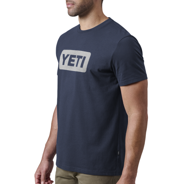 Navy/White Yeti Premium Logo Badge Short Sleeve T-Shirt Short Sleeve T-Shirt | MYTUW-6873