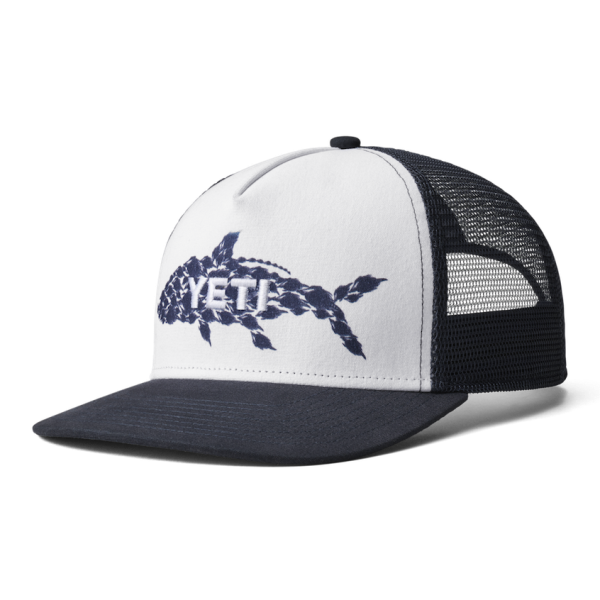 Navy/White Yeti Tarpon Flies Trucker Hat Hats | STZJO-4530