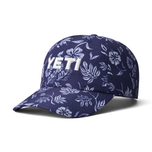 Navy Yeti Floral Print Baseball Cap Hats | GIMSL-2847