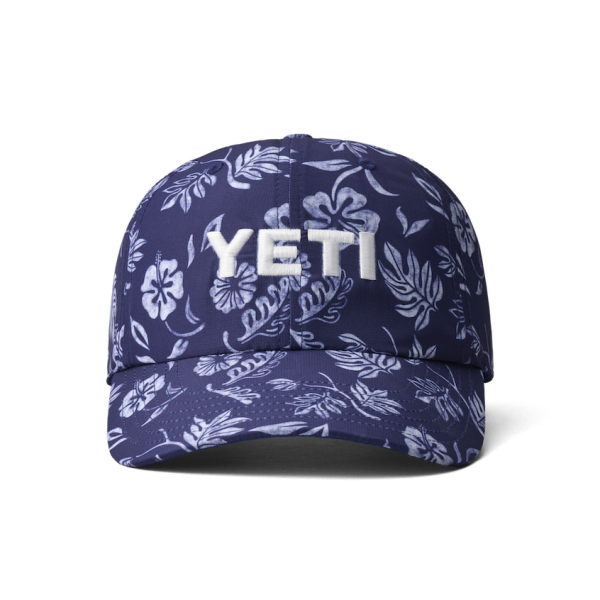 Navy Yeti Floral Print Baseball Cap Hats | GIMSL-2847