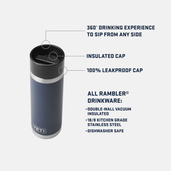 Navy Yeti Rambler 18 oz HotShot Bottle Coffee & Mugs | PDWTV-0914