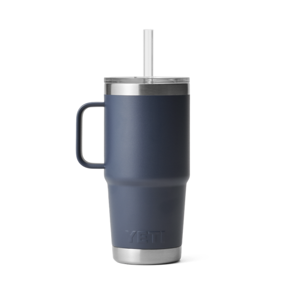 Navy Yeti Rambler 25 oz Mug Straw Drinkware | FUCBV-4210