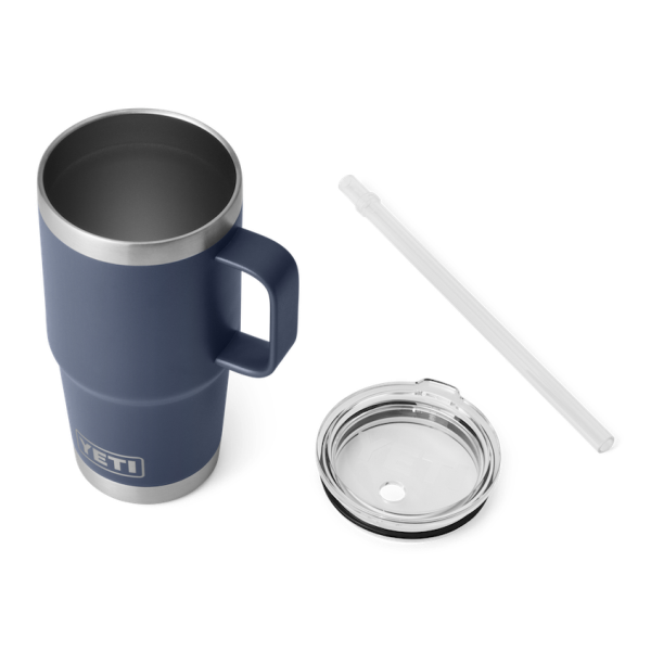 Navy Yeti Rambler 25 oz Mug Straw Drinkware | FUCBV-4210