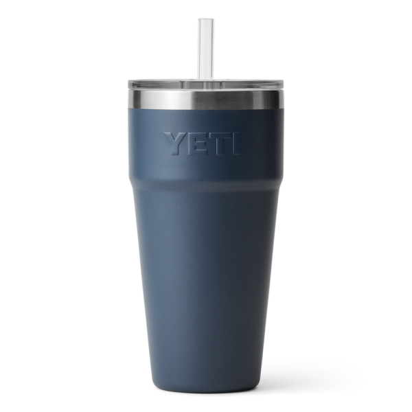 Navy Yeti Rambler 26 oz Stackable Cup Straw Drinkware | DBSFM-5864