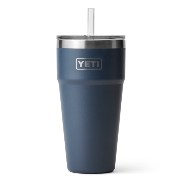 Navy Yeti Rambler 26 oz Stackable Cup Straw Drinkware | DBSFM-5864