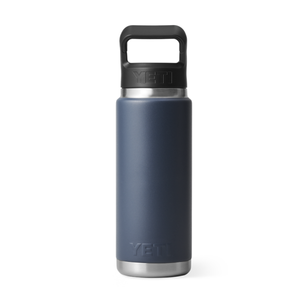 Navy Yeti Rambler 26 oz Water Bottle Straw Drinkware | YHOJW-4097