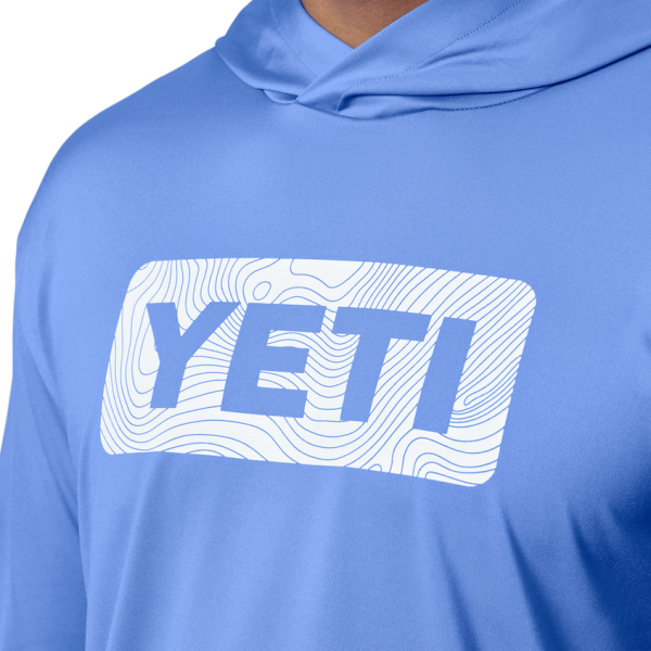 Offshore Blue Yeti Wave Logo Badge Hooded Long Sleeve Sunshirt Sunshirts | WHXCN-0238