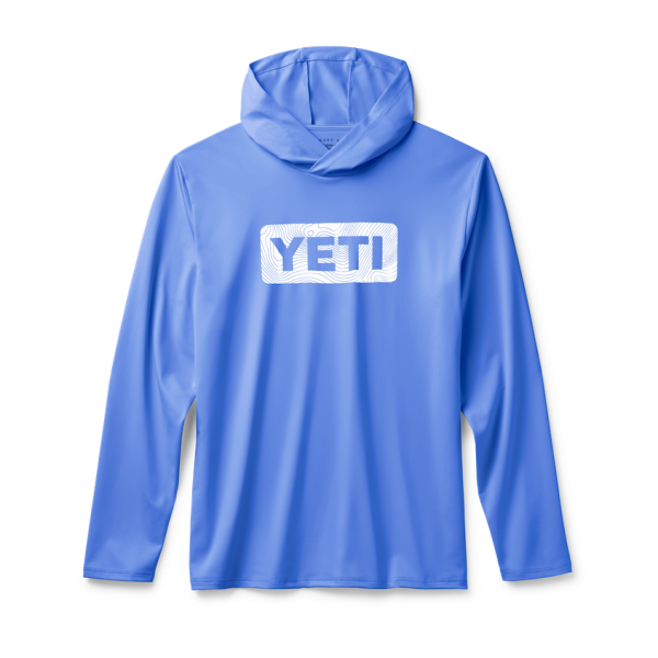 Offshore Blue Yeti Wave Logo Badge Hooded Long Sleeve Sunshirt Sunshirts | WHXCN-0238