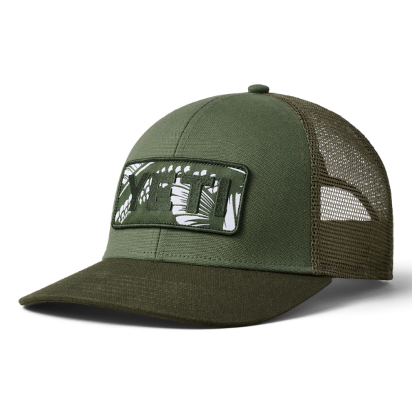 Olive Yeti Bass Badge Trucker Hat Hats | OVHQS-2136