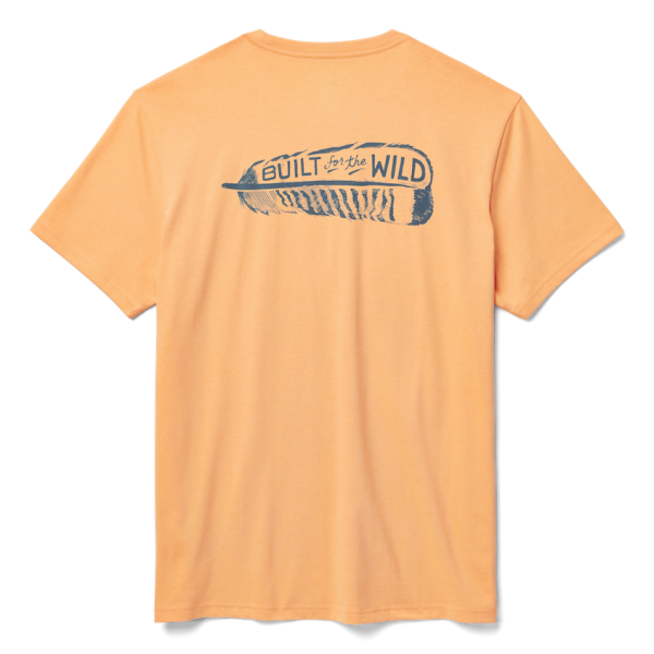 Salmon Yeti Built for the Wild Turkey Feather Short Sleeve Tee Short Sleeve T-Shirt | NHJRA-6137