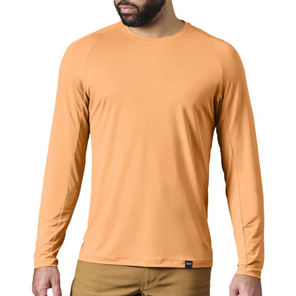 Salmon Yeti Crew Neck Long Sleeve Sunshirt Sunshirts | FEZQU-0219