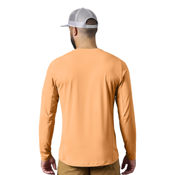 Salmon Yeti Crew Neck Long Sleeve Sunshirt Sunshirts | FEZQU-0219