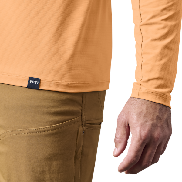 Salmon Yeti Crew Neck Long Sleeve Sunshirt Sunshirts | FEZQU-0219