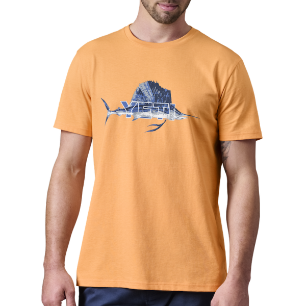 Salmon Yeti Sailfish Badge Short Sleeve Tee Short Sleeve T-Shirt | TBHKY-5093