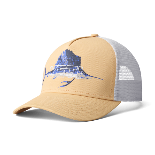 Salmon Yeti Sailfish Badge Trucker Hat Hats | PDTJF-9381