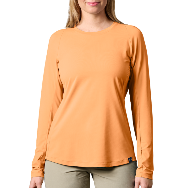 Salmon Yeti Women's Crew Neck Long Sleeve Sunshirt Sunshirts | NYQCU-3871