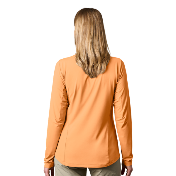 Salmon Yeti Women's Crew Neck Long Sleeve Sunshirt Sunshirts | NYQCU-3871