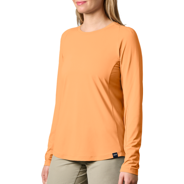 Salmon Yeti Women's Crew Neck Long Sleeve Sunshirt Sunshirts | NYQCU-3871