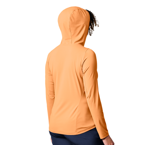 Salmon Yeti Women's Hooded Long Sleeve Sunshirt Sunshirts | NPCUV-1752