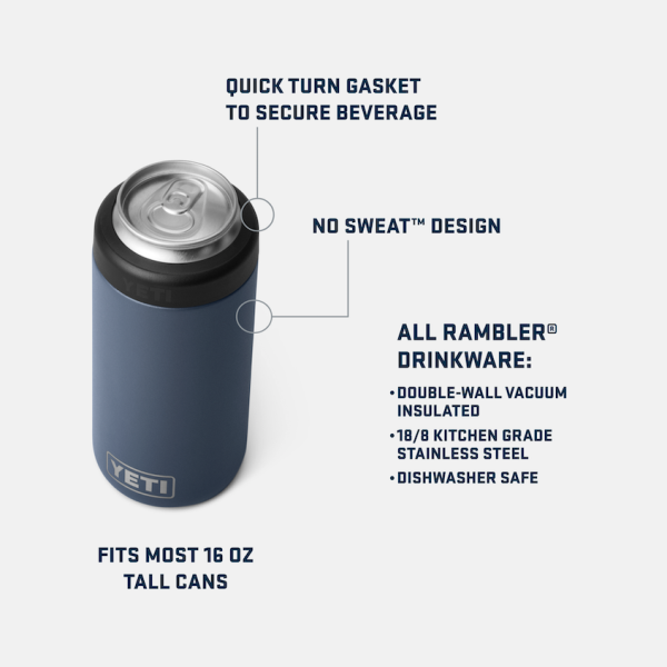 Stainless Yeti Rambler 16 oz Colster Tall Can Cooler Beer & Barware | CILGF-1395