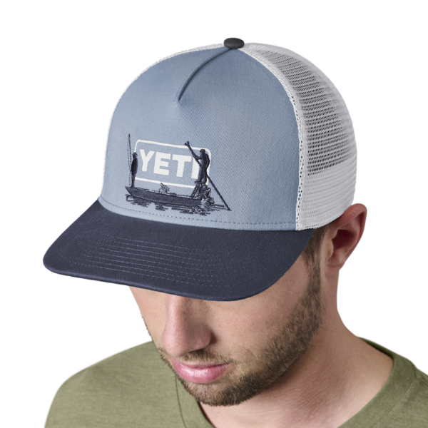 Stone Blue Yeti Skiff Trucker Hat Hats | QGDTK-1564