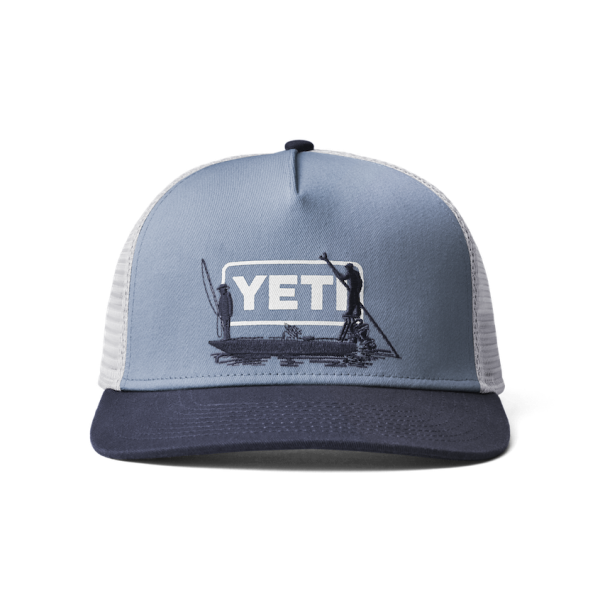 Stone Blue Yeti Skiff Trucker Hat Hats | QGDTK-1564