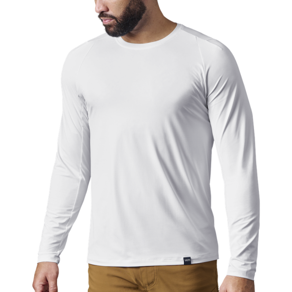 White Yeti Crew Neck Long Sleeve Sunshirt Sunshirts | CWXBD-5693