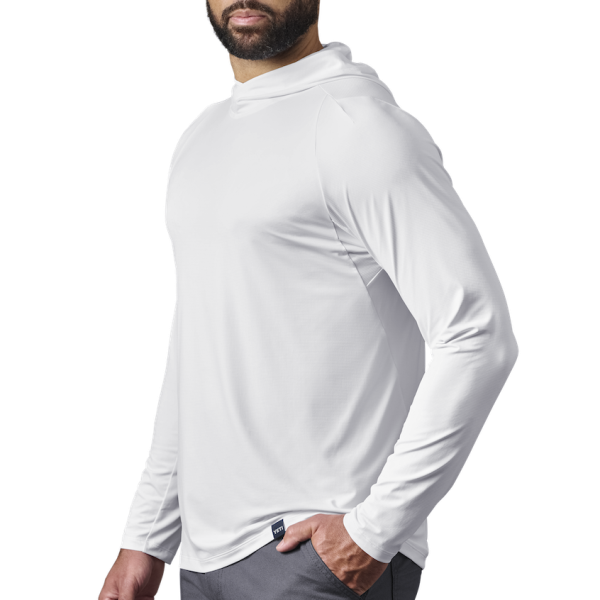 White Yeti Hooded Long Sleeve Sunshirt Sunshirts | BRXME-4570