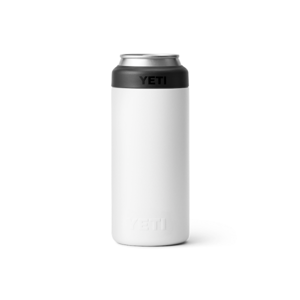 White Yeti Rambler 12 oz Colster Slim Can Cooler Beer & Barware | UAHFV-0861