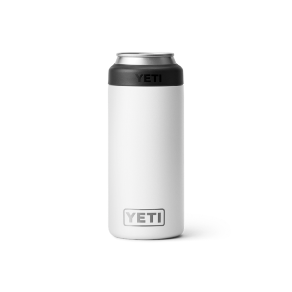 White Yeti Rambler 12 oz Colster Slim Can Cooler Beer & Barware | UAHFV-0861