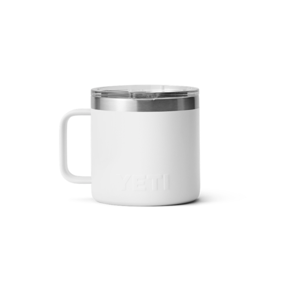 White Yeti Rambler 14 oz Mug Coffee & Mugs | KNMTU-3148