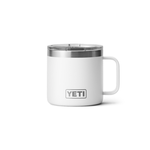 White Yeti Rambler 14 oz Mug Coffee & Mugs | KNMTU-3148