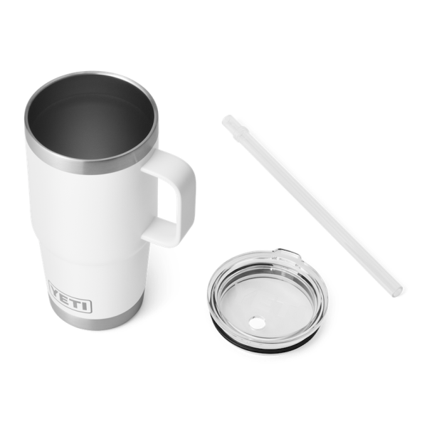 White Yeti Rambler 25 oz Mug Straw Drinkware | KMOEQ-2019