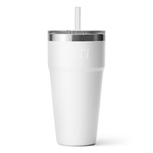 White Yeti Rambler 26 oz Stackable Cup Straw Drinkware | LHFDM-0342