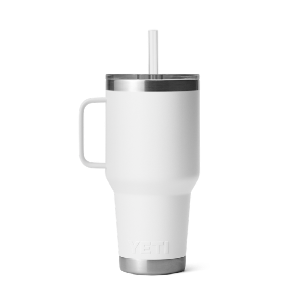 White Yeti Rambler 35 oz Mug Straw Drinkware | IQYAF-8734