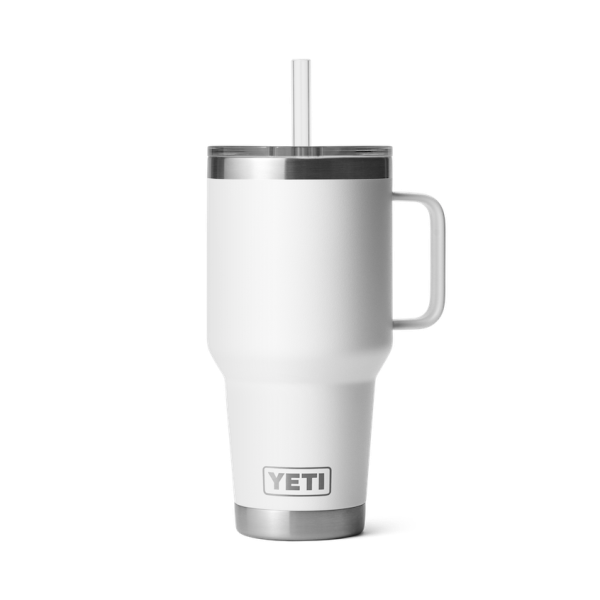 White Yeti Rambler 35 oz Mug Straw Drinkware | IQYAF-8734