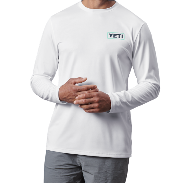 White Yeti Tarpon Long Sleeve Sunshirt Sunshirts | JIGHB-7346