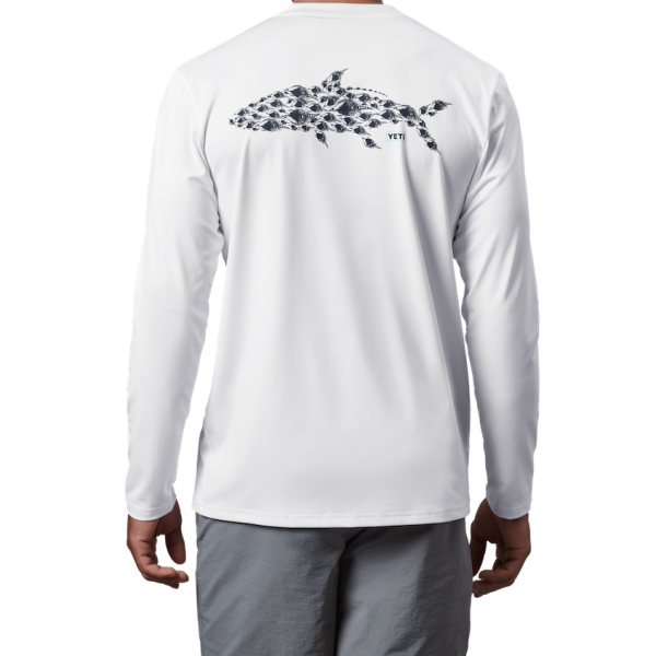 White Yeti Tarpon Long Sleeve Sunshirt Sunshirts | JIGHB-7346