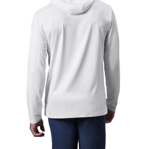 White Yeti Wave Logo Badge Hooded Long Sleeve Sunshirt Sunshirts | KOSWP-8713