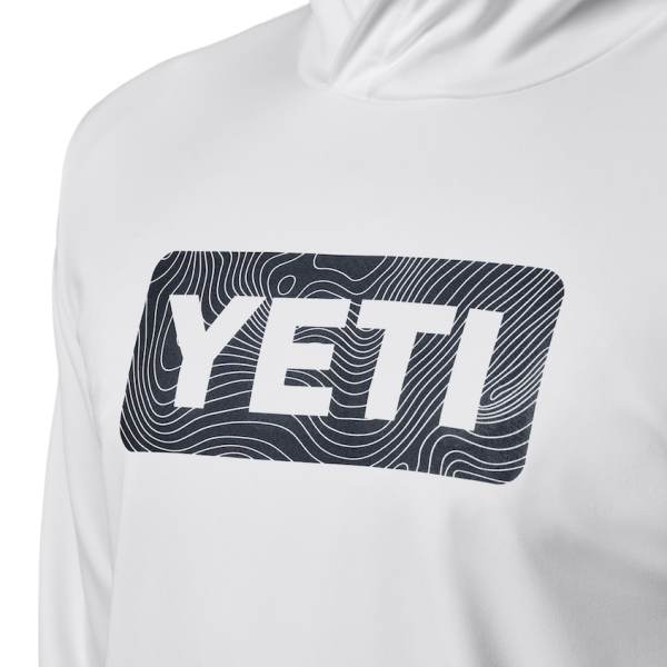 White Yeti Wave Logo Badge Hooded Long Sleeve Sunshirt Sunshirts | KOSWP-8713