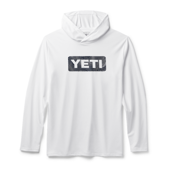 White Yeti Wave Logo Badge Hooded Long Sleeve Sunshirt Sunshirts | KOSWP-8713