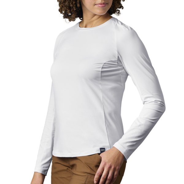 White Yeti Women's Crew Neck Long Sleeve Sunshirt Sunshirts | TQEVC-4591